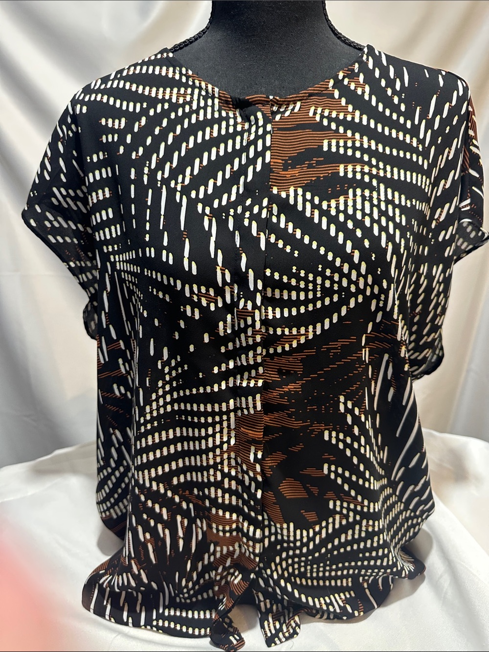 Apt. 9 Print Flutter Blouse Large